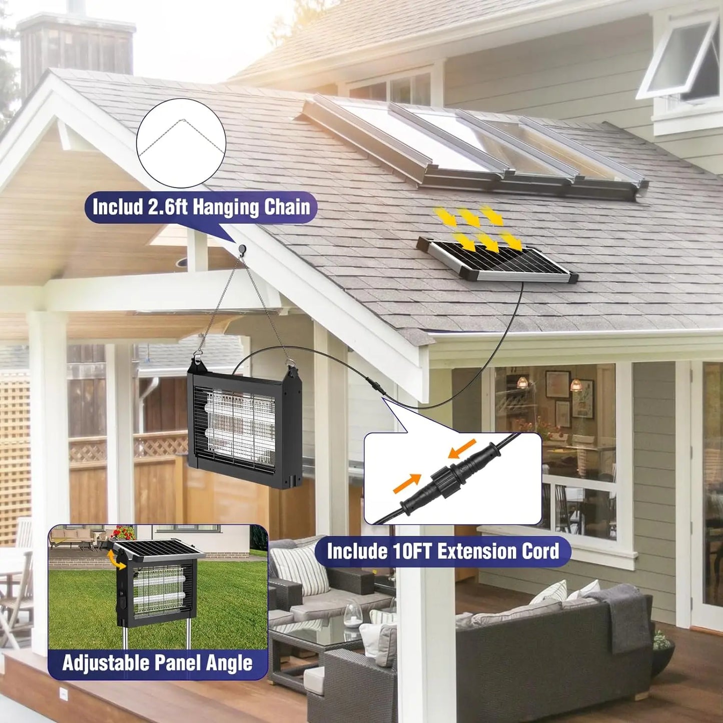 PowerNest™ SolarShield 4500V Outdoor Bug Zapper